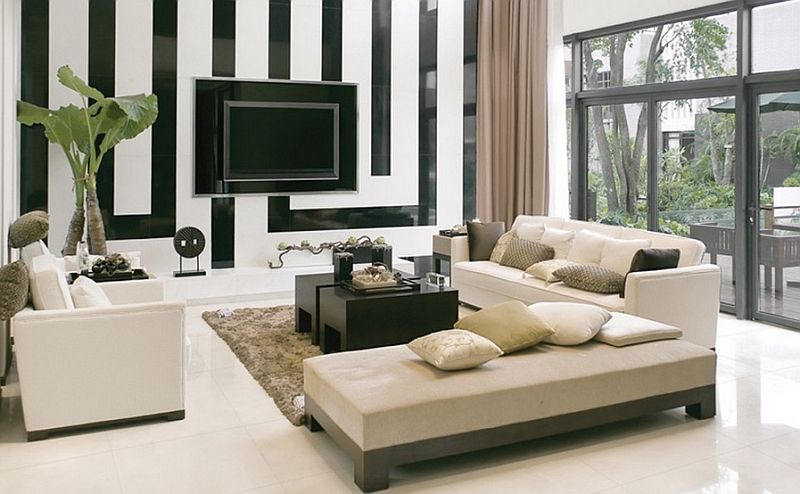 modern living room with black furniture