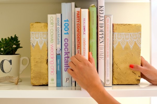 Gold brick bookends