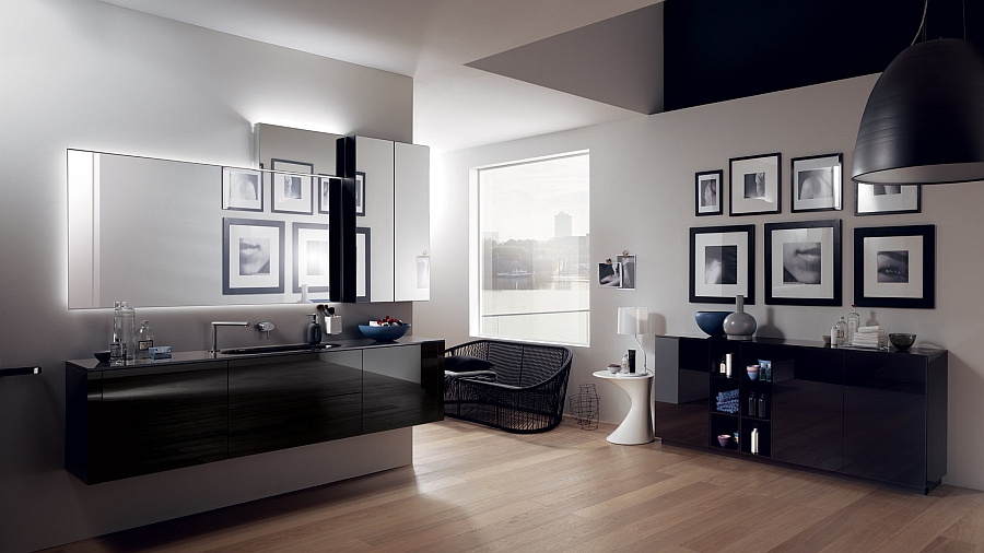 Gorgeous Font Bathroom from Scavolini with glossy glass surfaces