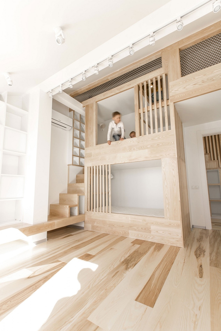 Gorgeous loft apartment manages to incorporate a space-conscious playroom