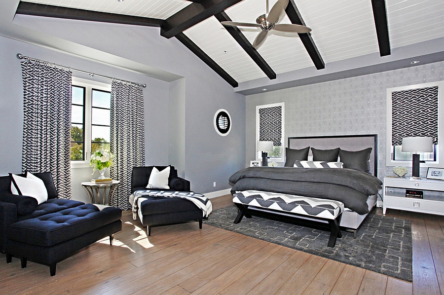 Masculine Farmhouse Master Bedroom Gray Over Bed Decor