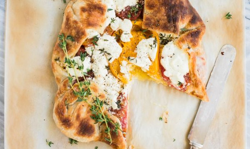 Rustic Heirloom Tomato Tart With Goat Cheese