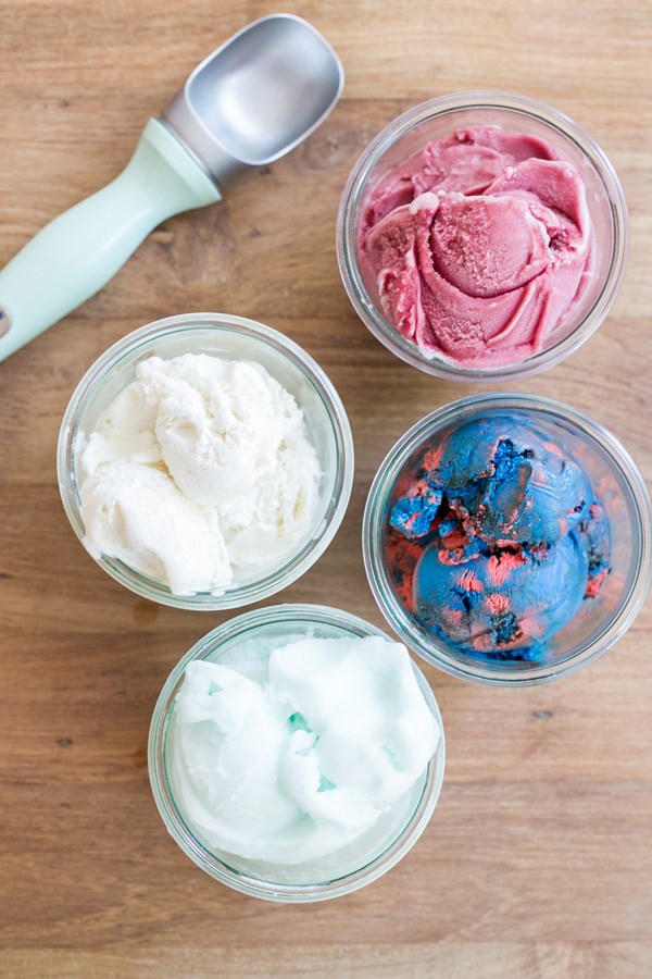 Ice cream in patriotic shades