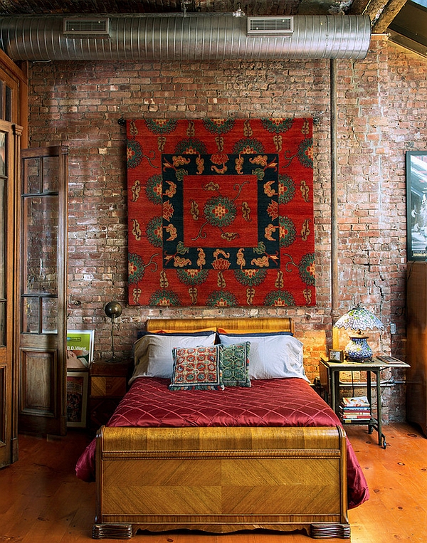 Industrial bedroom with Moroccan accents