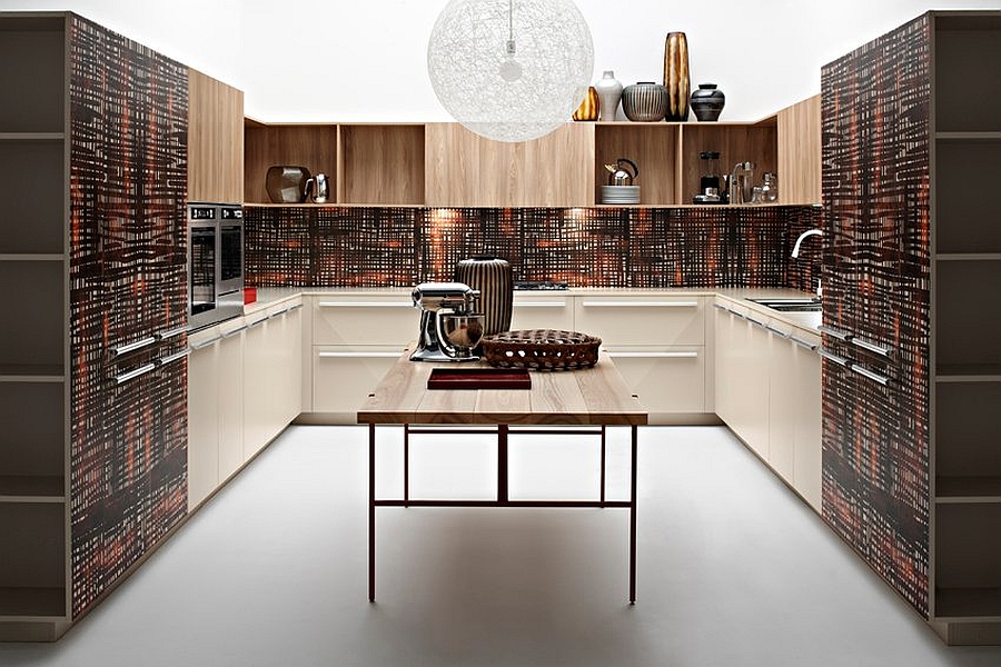 Ingenious finish of the kitchen gives it a playful, yet posh appeal