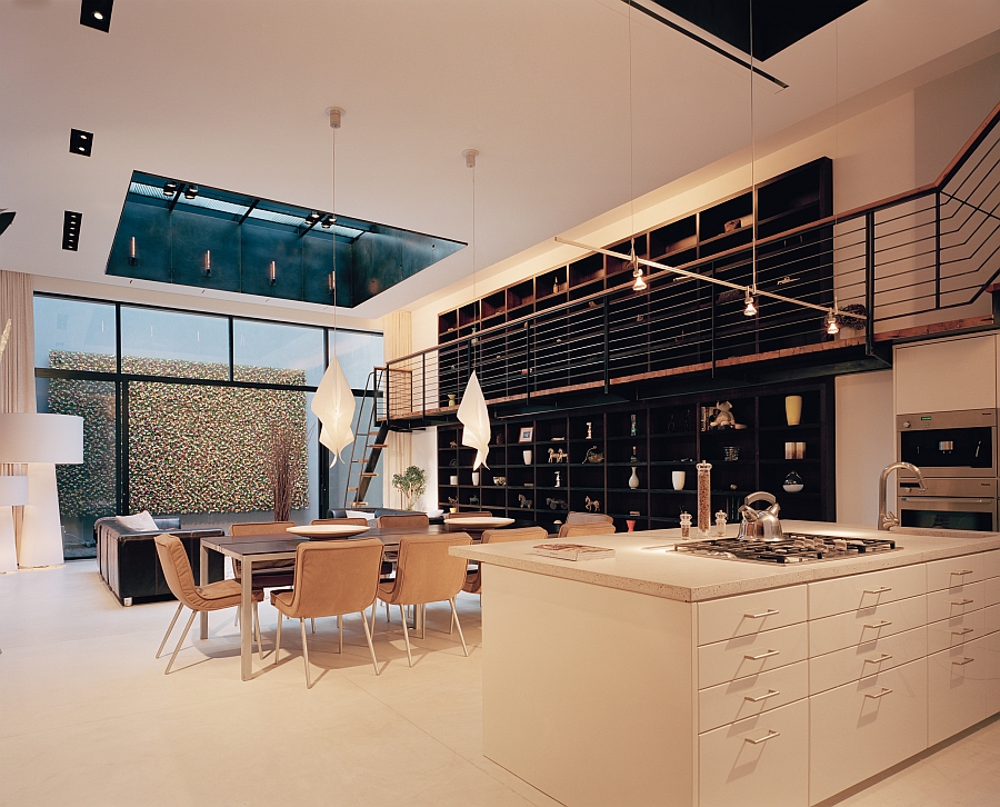 Kitchen, living and dining room in an open floor plan