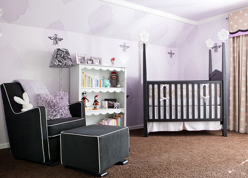 Lighter shades of purple bring a sense of serenity to the nursery