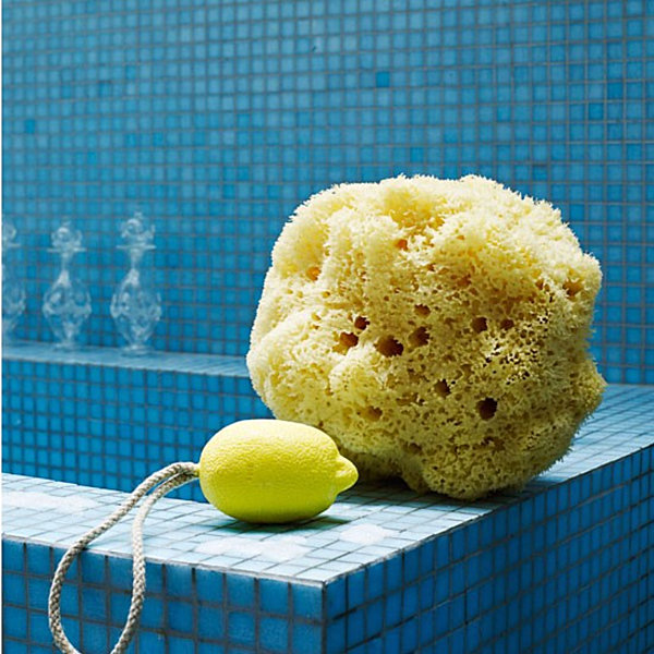 Natural sponge adds resort style. 