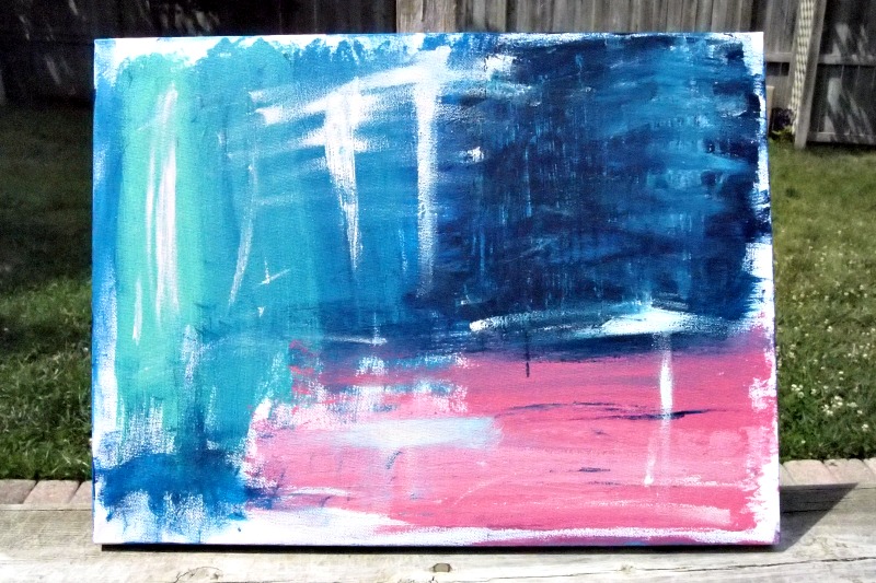 Painted canvas for the DIY Abstract wall art project