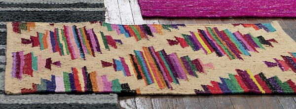 Recycled cotton woven rug