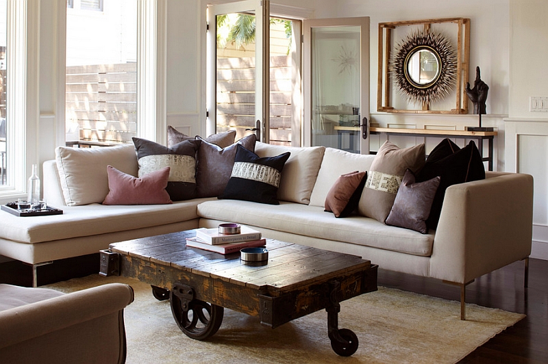 Repurposed coffee tables instantly garner attention in any living room