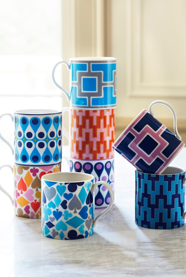 Retro-style mugs from Jonathan Adler