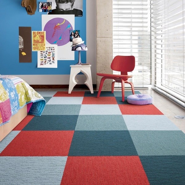 Room filled with carpet tile