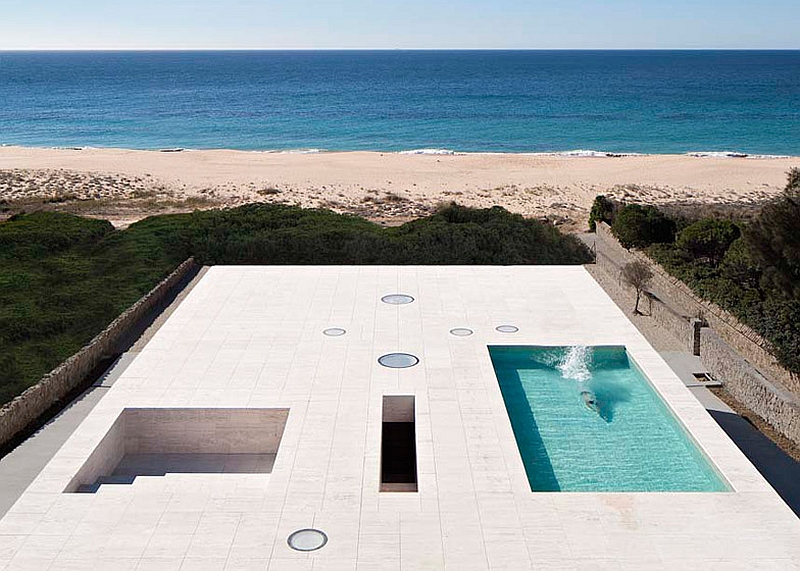 Rootop pool with an ocean view at the spectacular Spanish home