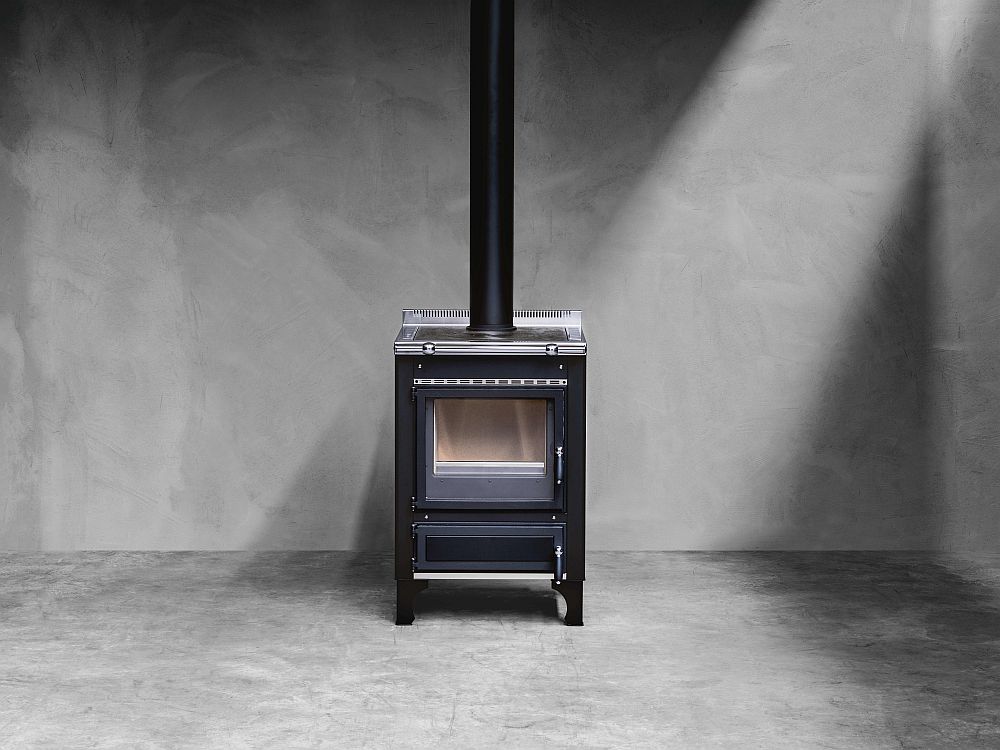 Rustica wood-burning cooker is available in multiple sizes and finishes