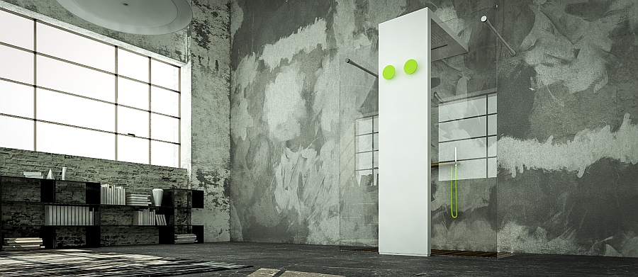 Sleek and stylish design of the Monolite Light shower and radiator