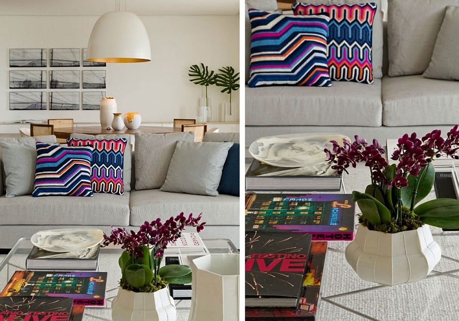 Smart accent additions add color and pattern to the trendy modern home