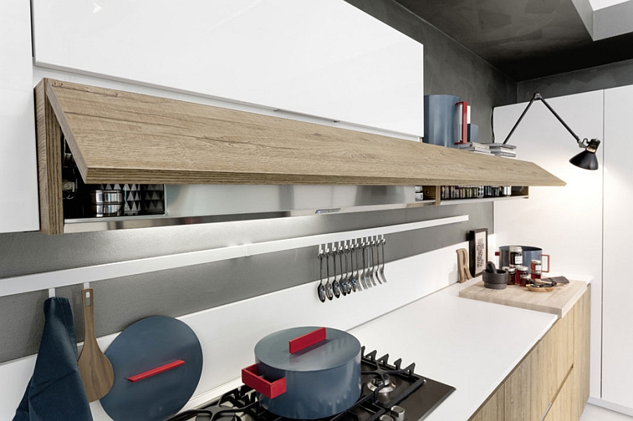 Smart kitchen shelf that hides away the cutlery