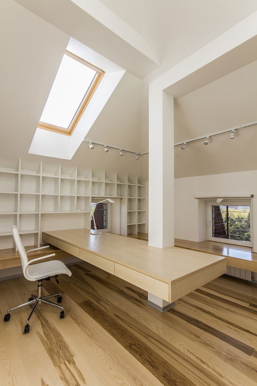 Space-conscious home office with ample storage space