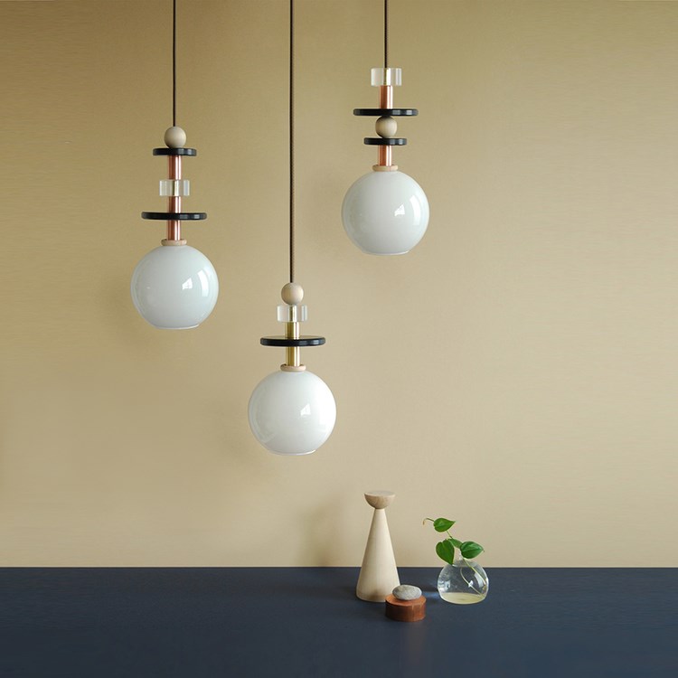 Spherical pendant lights from L & G Studio