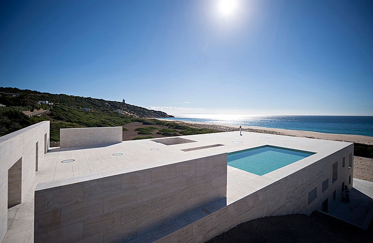 Stoic stone walls protect the house from the strong winds