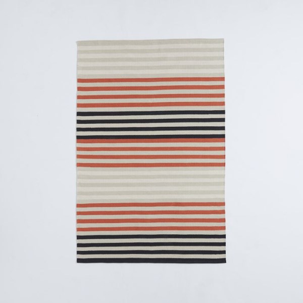 Striped dhurrie rug