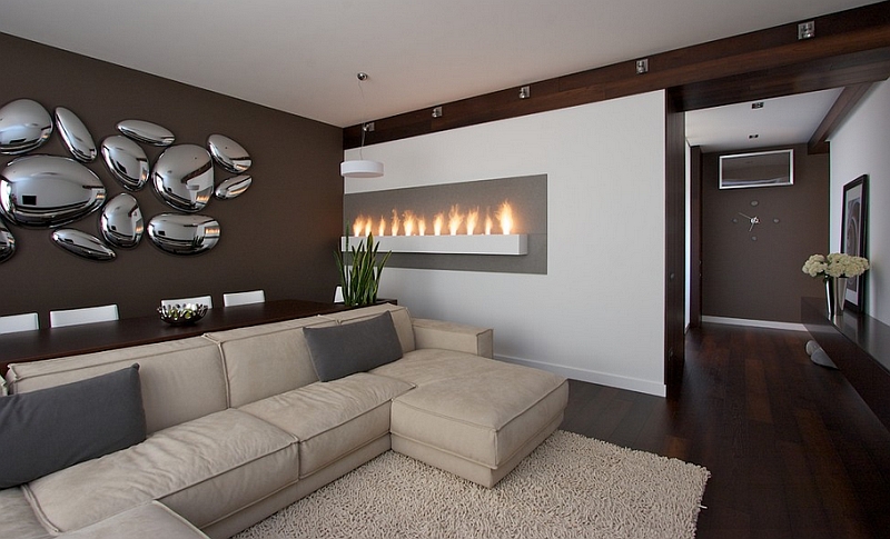 Stunning use of Skydro as sculptural wall art in the living room