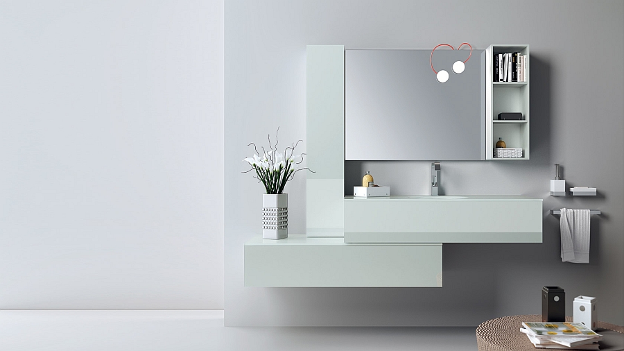 Stylish bathroom in Matt glass and Absolute White