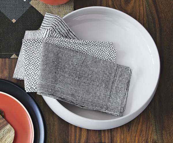 Stylish black and white napkins