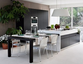 Dynamic Modern Kitchen Balances Modularity With Chic Formal Elegance