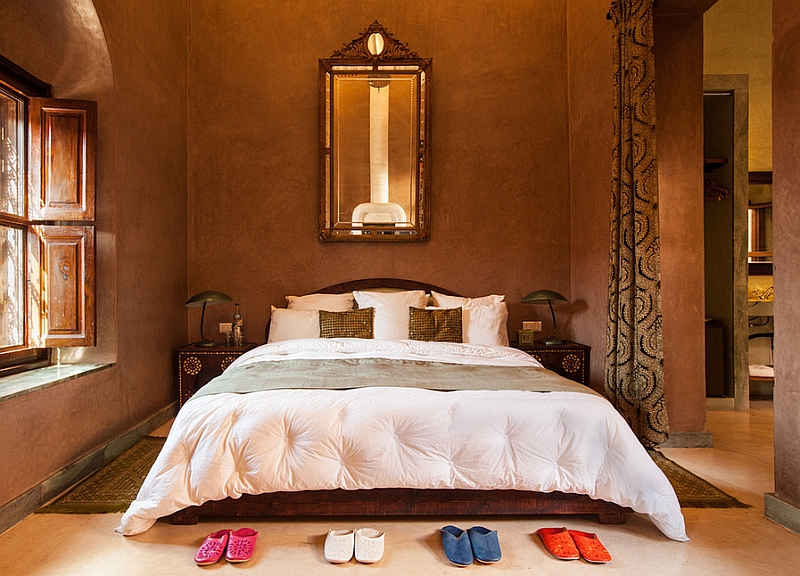 Warm earthen hues pay a tribute to the African heritage of Moroccan design