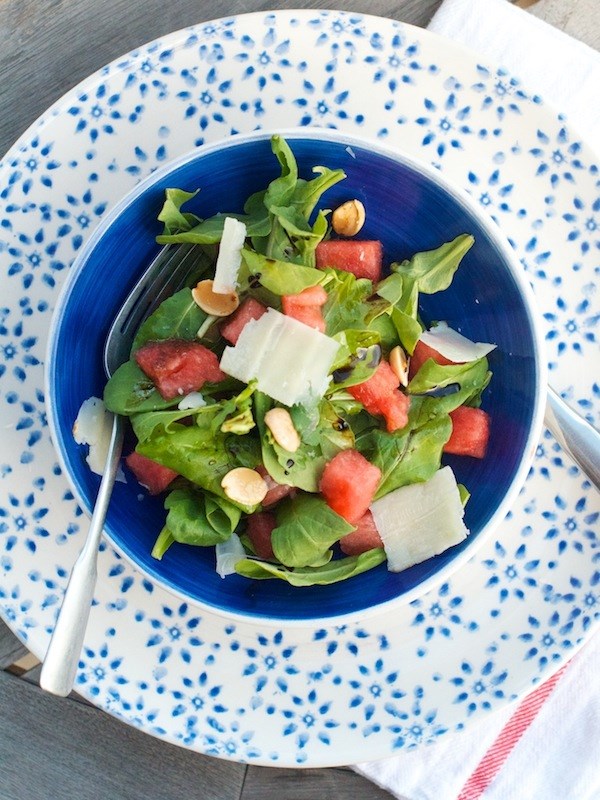 Watermelon and arugula recipe from Camille Styles