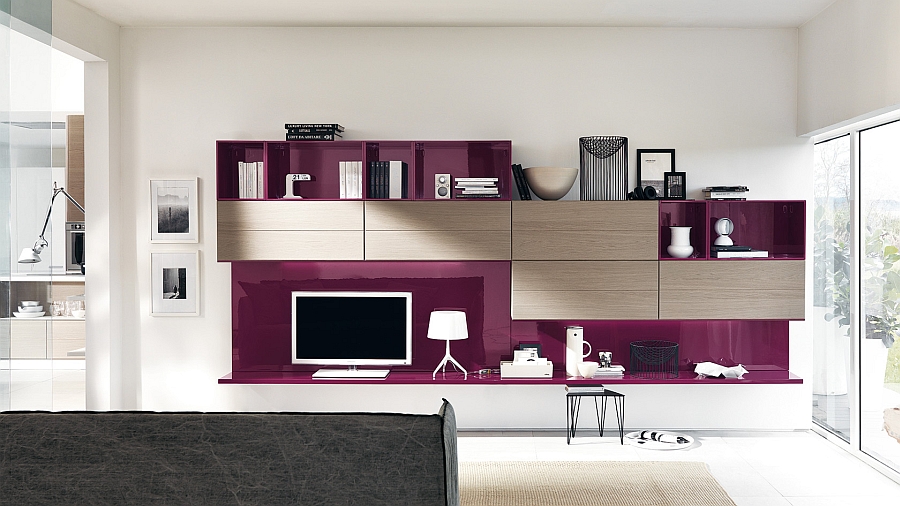 A touch of Amethyst elegance for the living room wall unit