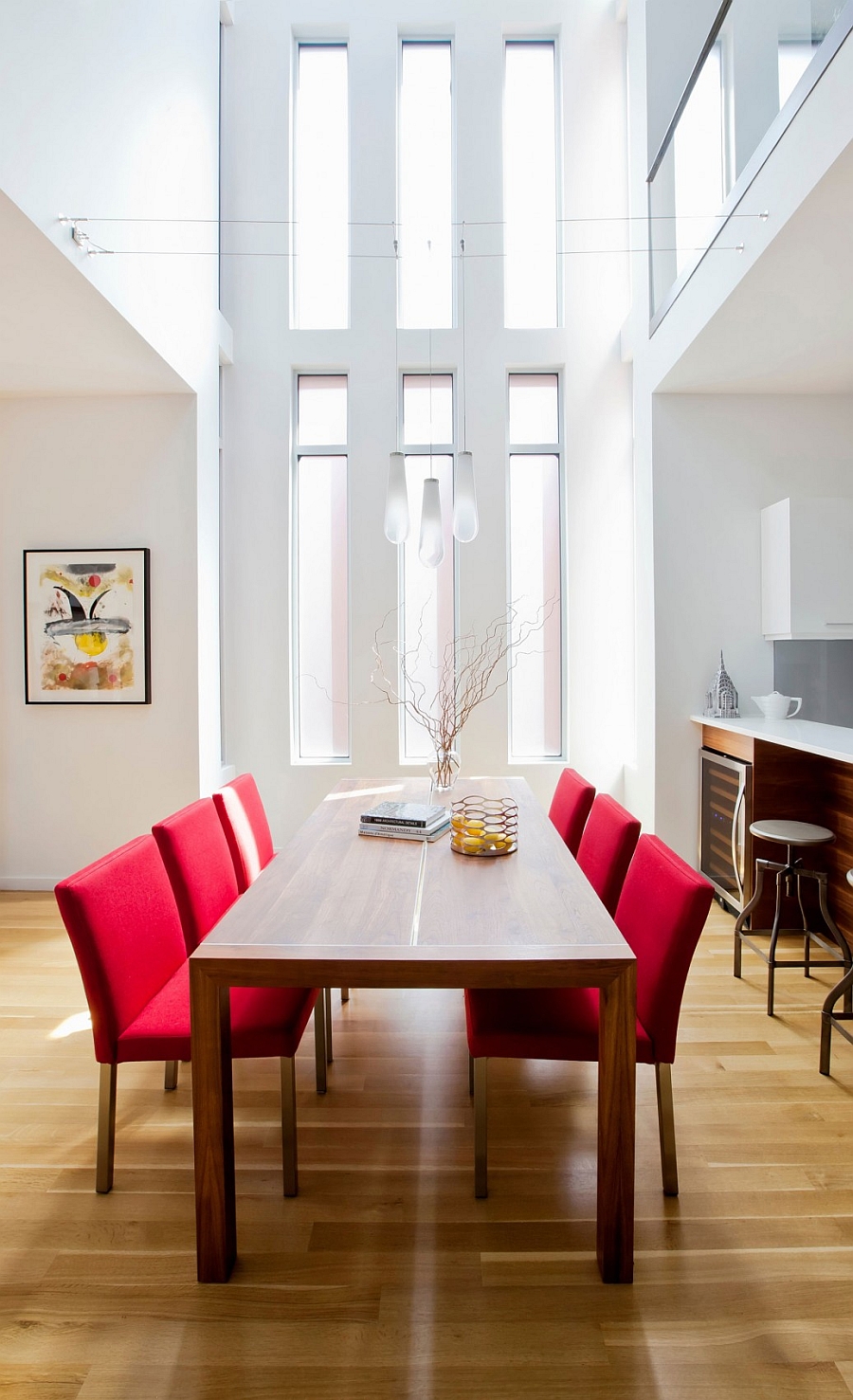 Beautiful dining space combines art-deco style with a more contemporary appeal