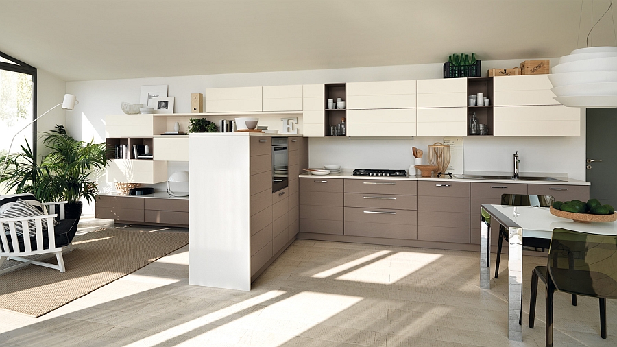 Beautiful kitchen composition that flows into the open plan living area