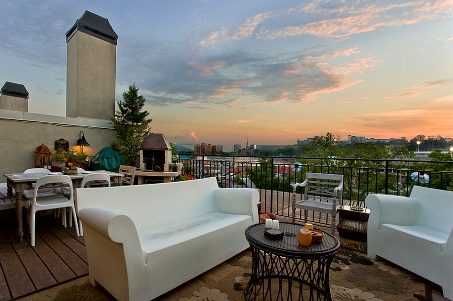 Bubble Club Sofa and Chair add contemporary style to the deck [From: MW Johnson Photography]