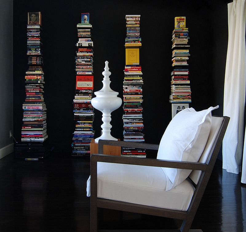 Casual and classy way of decorating with books for the kids-free home