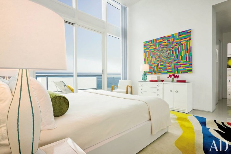 Colorful Miami Beach bedroom