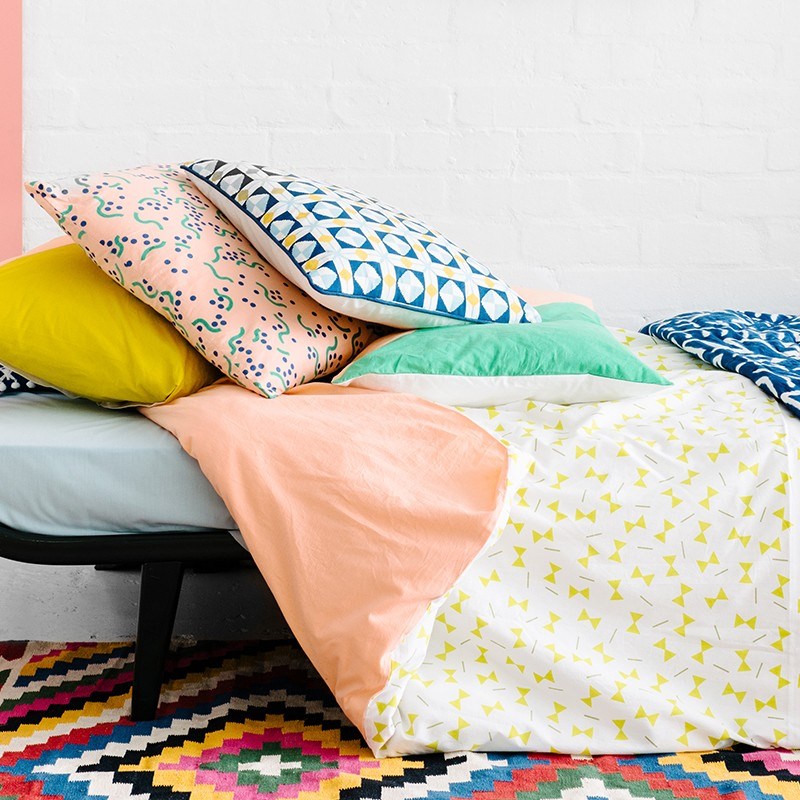 Colorful bedding and pillows from Arro Home