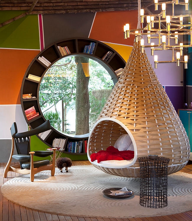Custom-crafted bookshelf in the living room adds to the grand visual [Design: Fabio Galeazzo]
