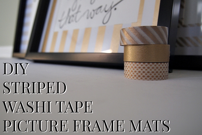 DIY Striped Wushi Tape Picture Frame Mats