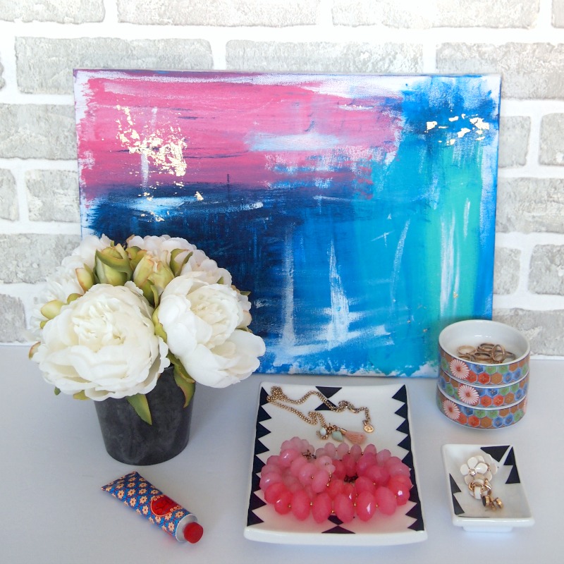 DIY wall art coupled with the cool Jewelry Tray