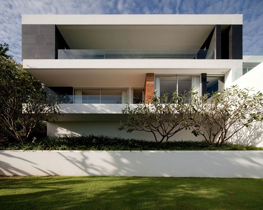 Facade of the three-storey private residence in Phuket