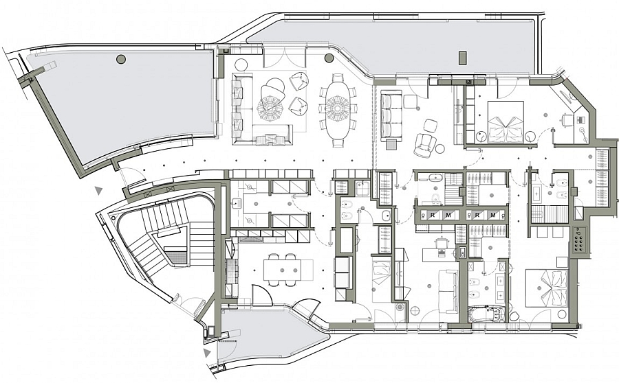 Floor plan of the City Life Milan apartment