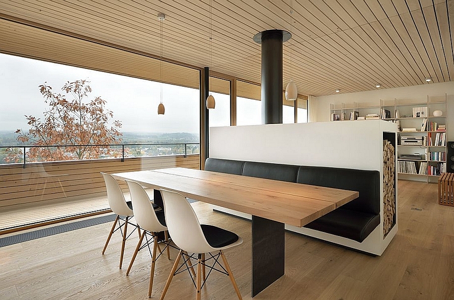 Gorgeous modern dining area with wonderful views of the distant mountains