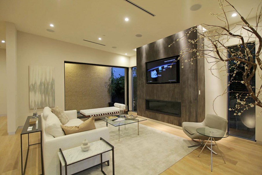 Indoor blossoms in a modern living room