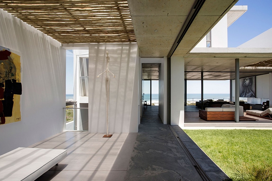 Indoor courtyard and large corridor offer a seamless transition between spaces