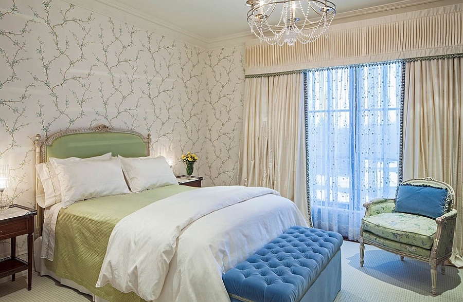 Lighter hues and soft curves give the room feminine charm [Design: Makow Associates Architect]