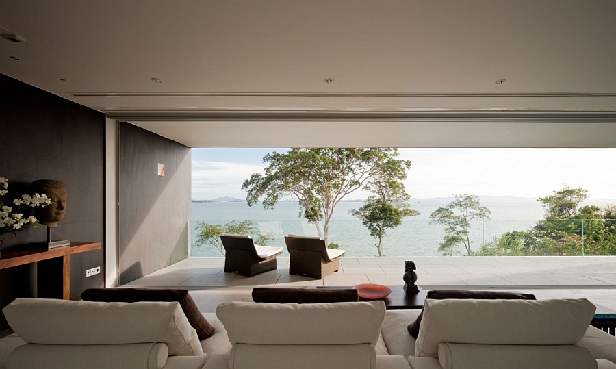 Living space of the cool Phuket House with fascinating sea views