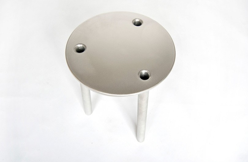 Modern aluminum stool from Fort Standard